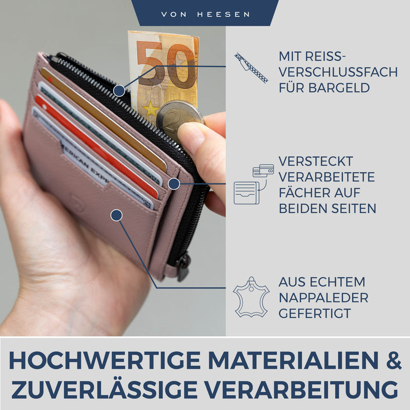 Kartenetui mit RFID-Schutz & 10 Kartenfächer (Genarbt)