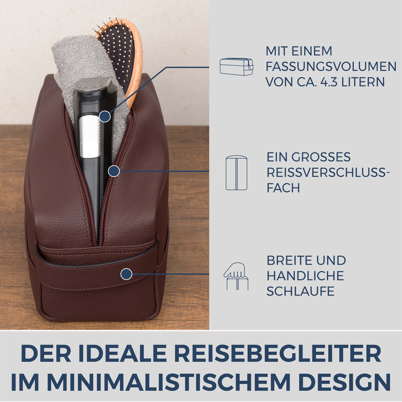 Kulturbeutel mit 1 Hauptfach (Genarbt)