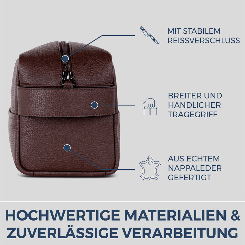 Kulturbeutel mit 1 Hauptfach (Genarbt)