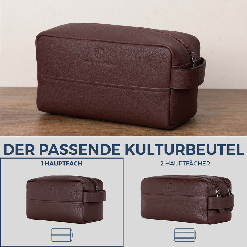 Kulturbeutel mit 1 Hauptfach (Genarbt)