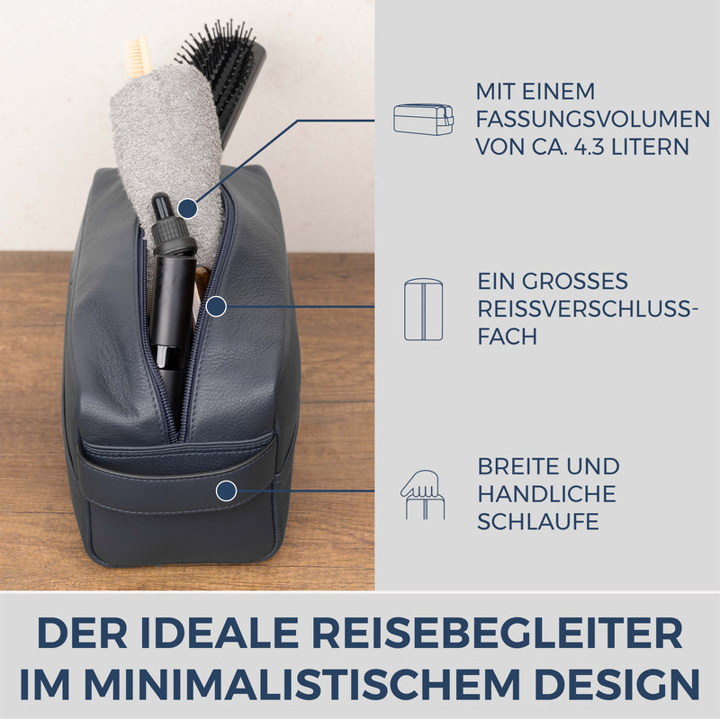 Kulturbeutel mit 1 Hauptfach (Genarbt)