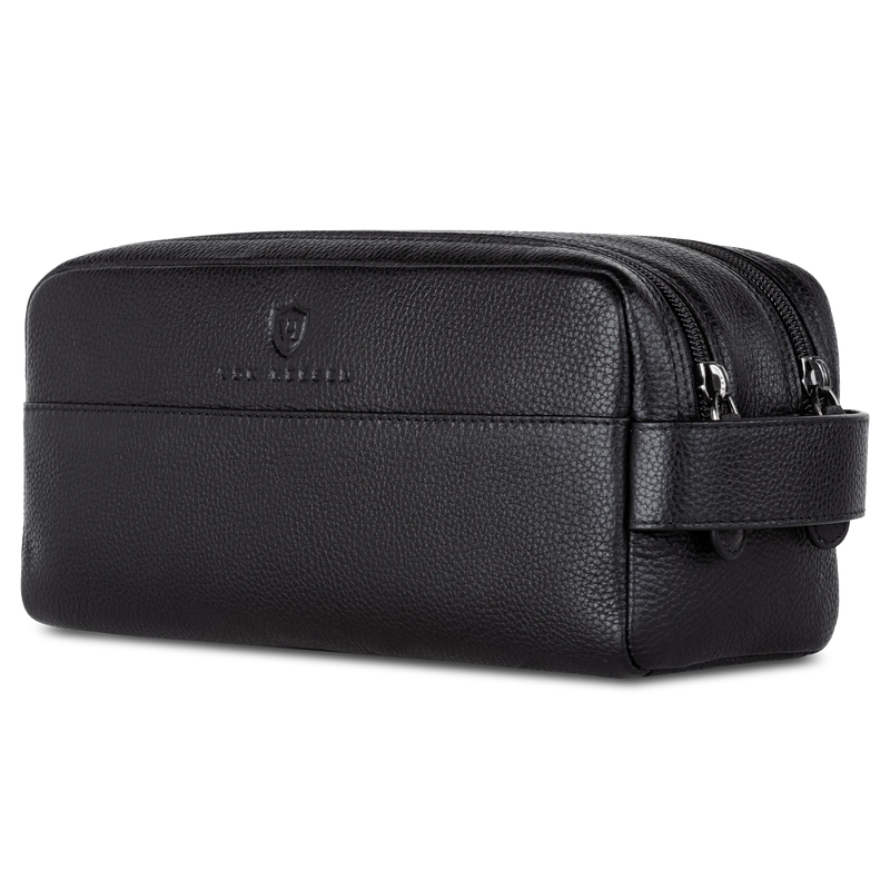 Kulturbeutel mit 2 Hauptfächern (Genarbt)