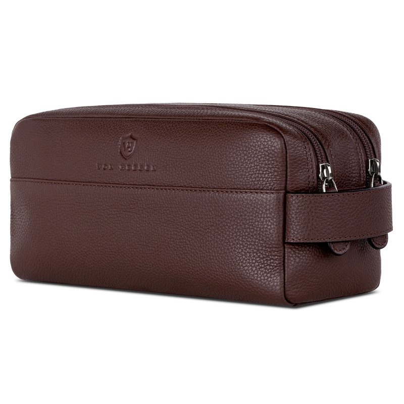 Kulturbeutel mit 2 Hauptfächern (Genarbt)