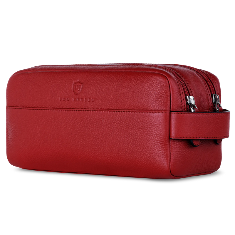 Kulturbeutel mit 2 Hauptfächern (Genarbt)