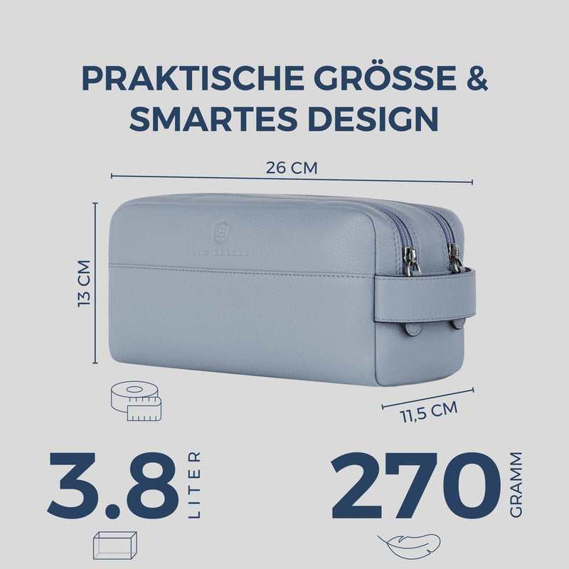 Kulturbeutel mit 2 Hauptfächern (Genarbt)