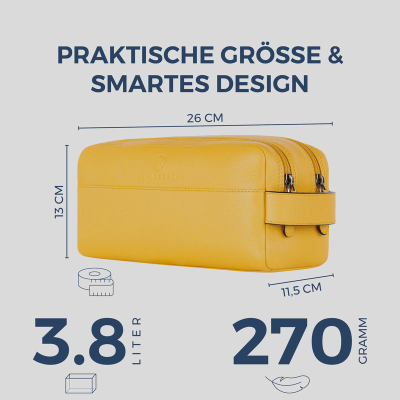 Kulturbeutel mit 2 Hauptfächern (Genarbt)