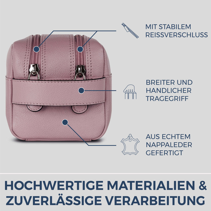 Kulturbeutel mit 2 Hauptfächern (Genarbt)