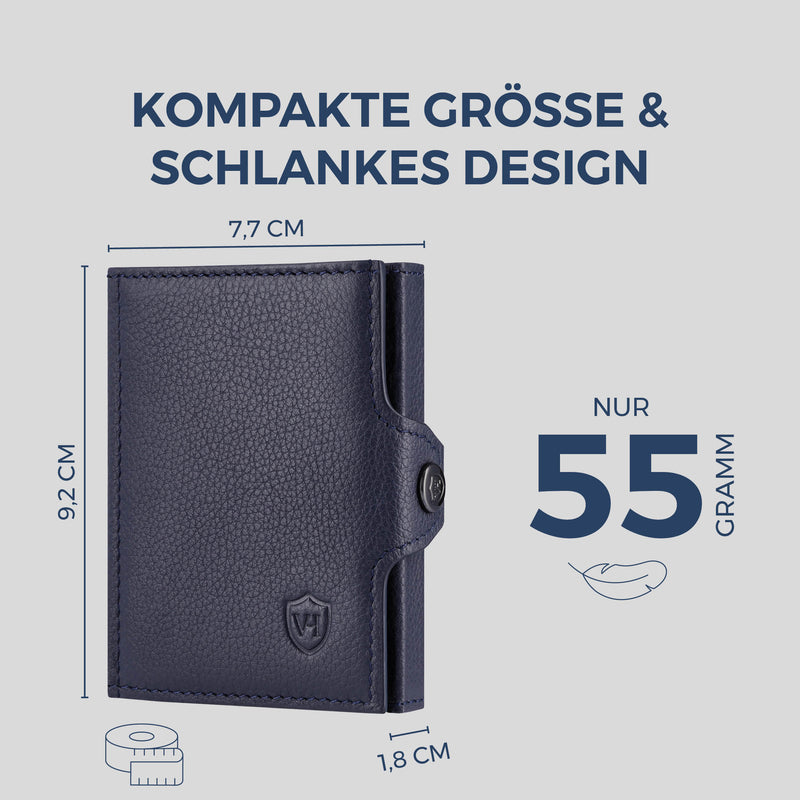 Slim Wallet mit RFID-Schutz & 8 Kartenfächer (Genarbt)