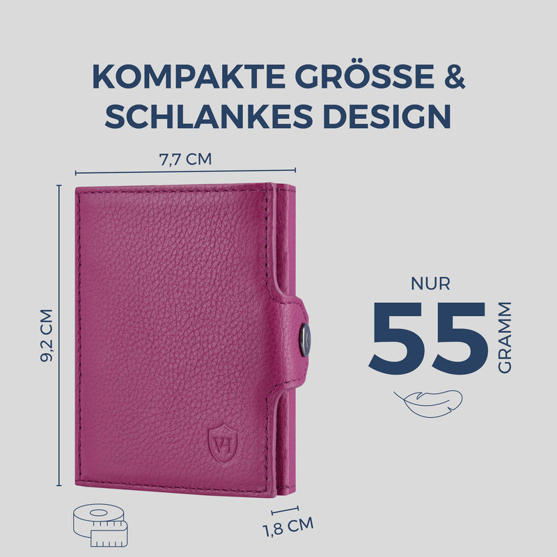 Slim Wallet mit RFID-Schutz & 8 Kartenfächer (Genarbt)