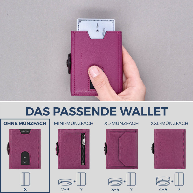 Slim Wallet mit RFID-Schutz & 8 Kartenfächer (Genarbt)