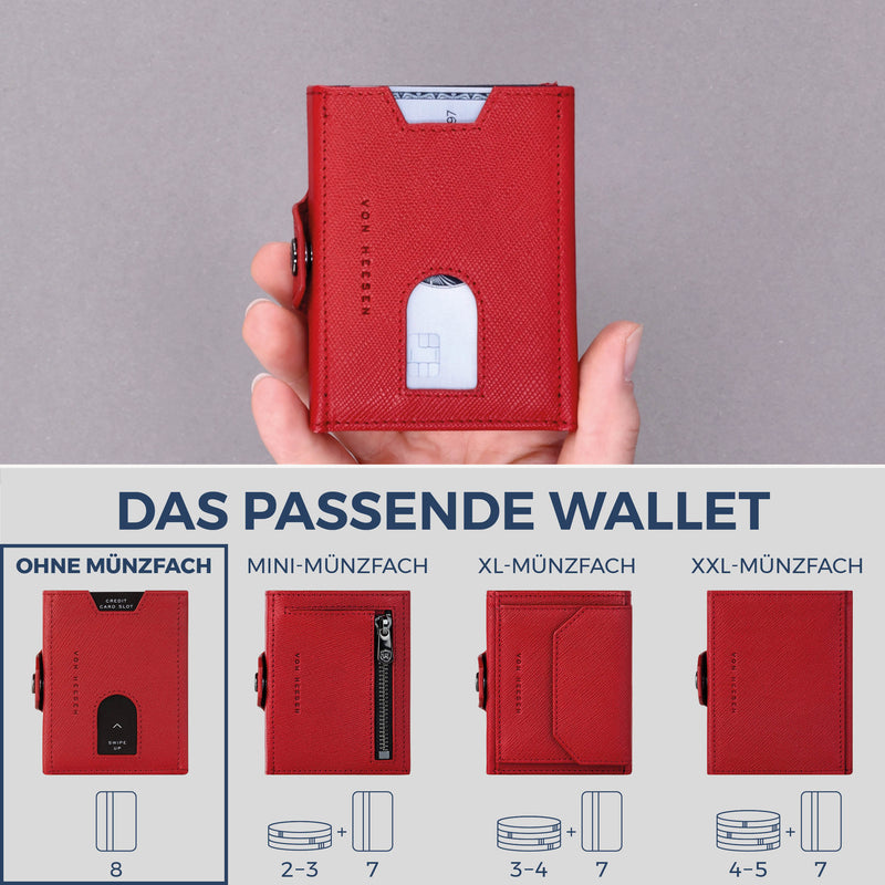 Slim Wallet mit RFID-Schutz & 8 Kartenfächer (Saffiano)