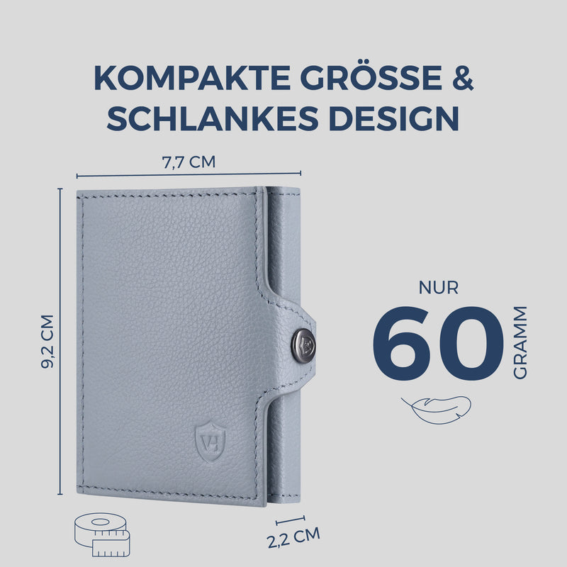 Slim Wallet mit RFID-Schutz, 7 Kartenfächer & Mini-Münzfach (Genarbt)