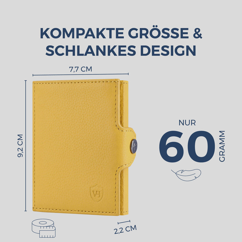 Slim Wallet mit RFID-Schutz, 7 Kartenfächer & Mini-Münzfach (Genarbt)