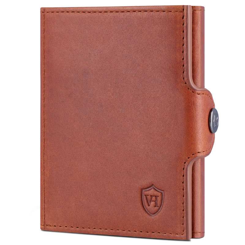 Slim Wallet mit RFID-Schutz, 7 Kartenfächer & Mini-Münzfach (Waxy)