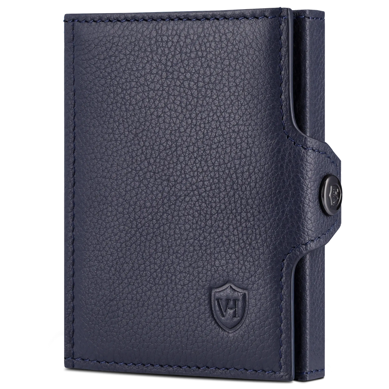 Slim Wallet mit RFID-Schutz, 7 Kartenfächer & XL-Münzfach (Genarbt)