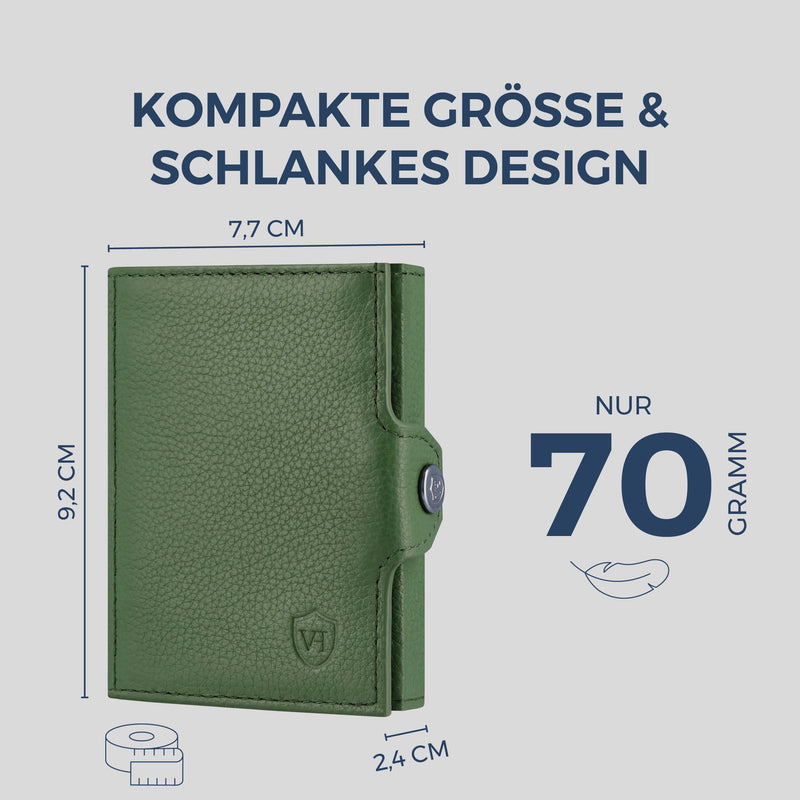 Slim Wallet mit RFID-Schutz, 7 Kartenfächer & XL-Münzfach (Genarbt)