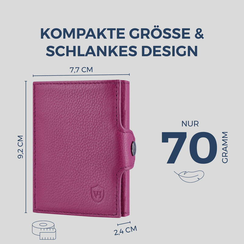 Slim Wallet mit RFID-Schutz, 7 Kartenfächer & XL-Münzfach (Genarbt)