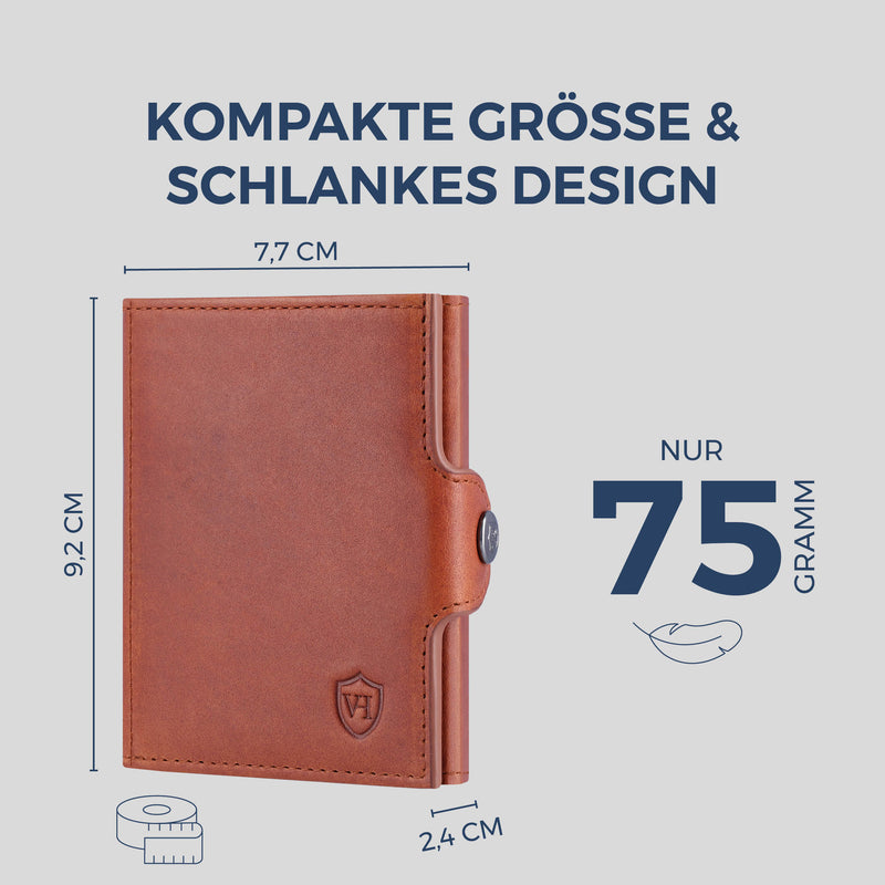 Slim Wallet mit RFID-Schutz, 7 Kartenfächer & XL-Münzfach (Waxy)