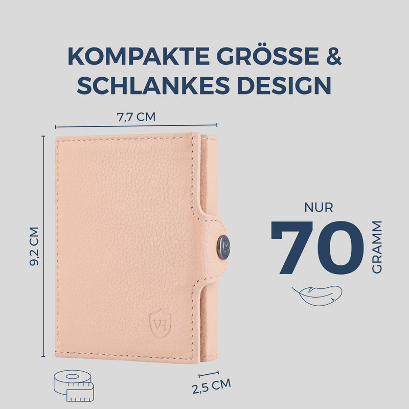 Slim Wallet mit RFID-Schutz, 7 Kartenfächer & XXL-Münzfach (Genarbt)