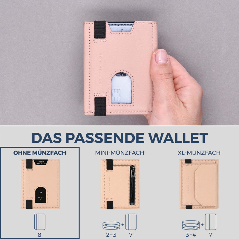 Slim Wallet mit RFID-Schutz & 8 Kartenfächer (Genarbt)