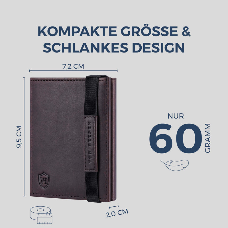 Slim Wallet mit RFID-Schutz & 8 Kartenfächer (Waxy)