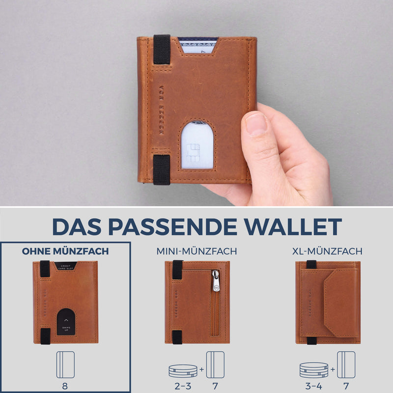 Slim Wallet mit RFID-Schutz & 8 Kartenfächer (Waxy)