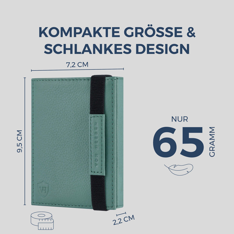 Slim Wallet mit RFID-Schutz, 7 Kartenfächer & Mini-Münzfach (Genarbt)