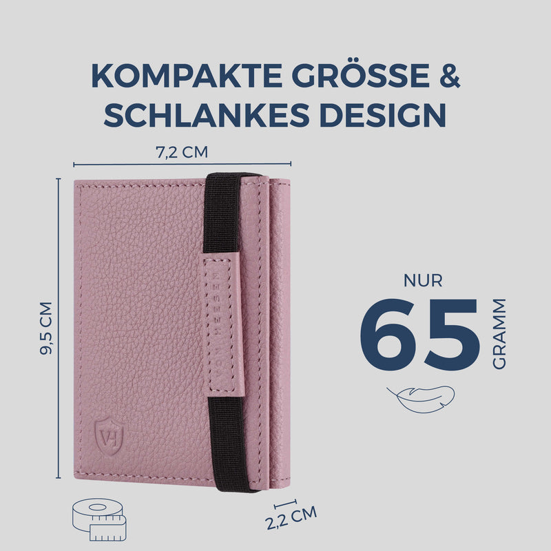 Slim Wallet mit RFID-Schutz, 7 Kartenfächer & Mini-Münzfach (Genarbt)