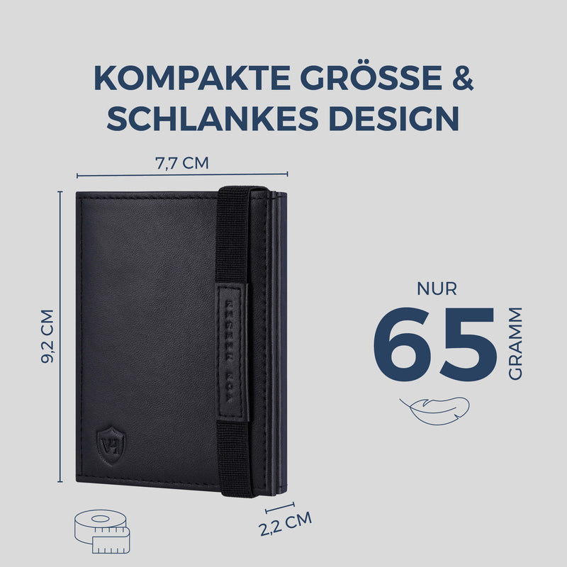 Slim Wallet mit RFID-Schutz, 7 Kartenfächer & Mini-Münzfach (Glatt)