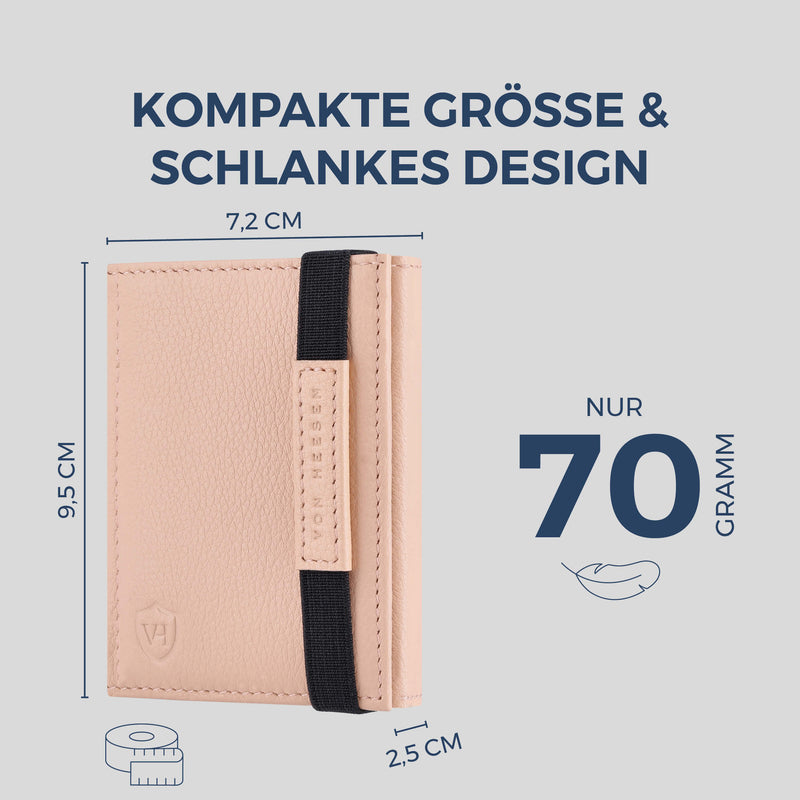 Slim Wallet mit RFID-Schutz, 7 Kartenfächer & XL-Münzfach (Genarbt)