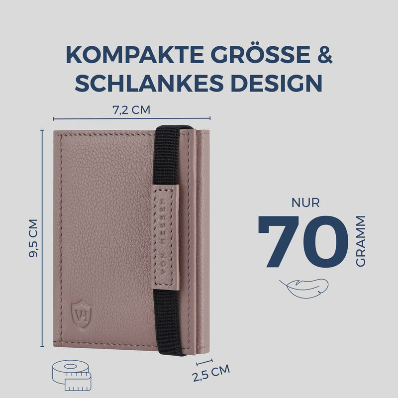 Slim Wallet mit RFID-Schutz, 7 Kartenfächer & XL-Münzfach (Genarbt)