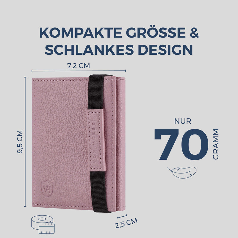 Slim Wallet mit RFID-Schutz, 7 Kartenfächer & XL-Münzfach (Genarbt)