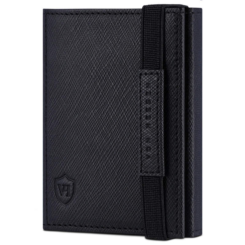 Slim Wallet mit RFID-Schutz, 7 Kartenfächer & XL-Münzfach (Saffiano)