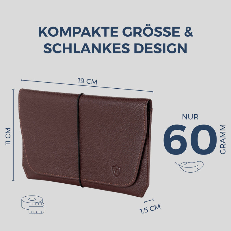 Reisepasshülle mit RFID-Schutz & 4 Kartenfächer (Genarbt)