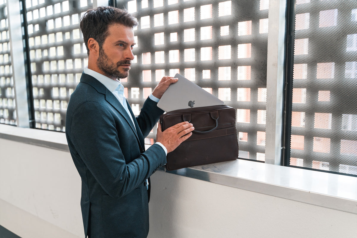 VON HEESEN Aktentasche mit Laptopfach für Laptops bis 15,6 Zoll