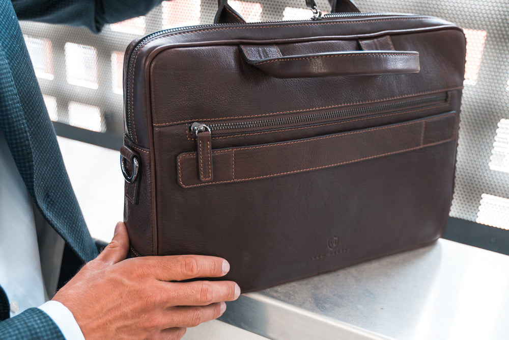 VON HEESEN Business Tasche mit Trolley-Halterung für bequemes Reisen