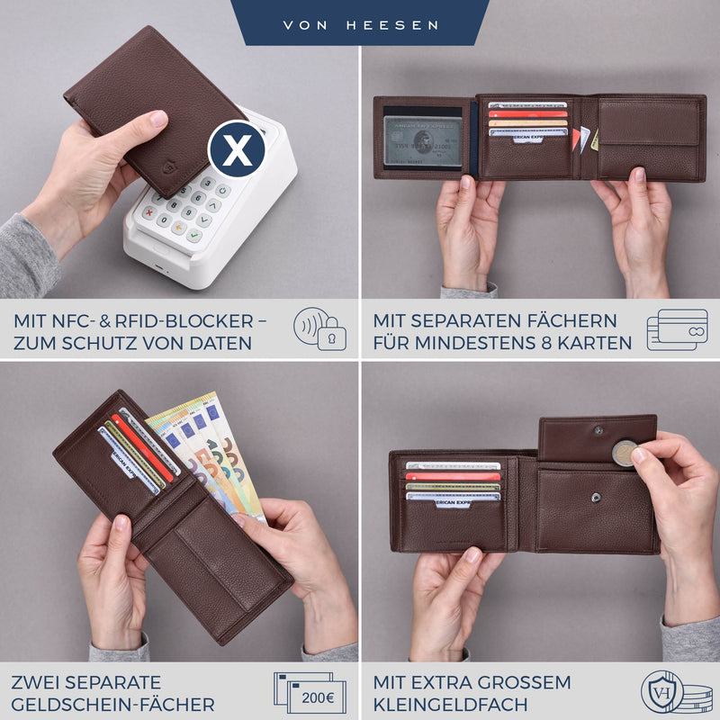 Geldbörse mit RFID-Schutz und 13 Kartenfächer