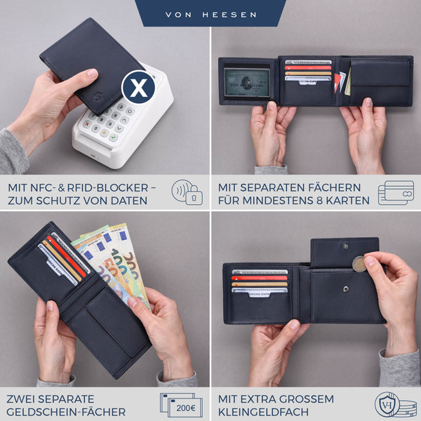 Geldbörse mit RFID-Schutz und 13 Kartenfächer