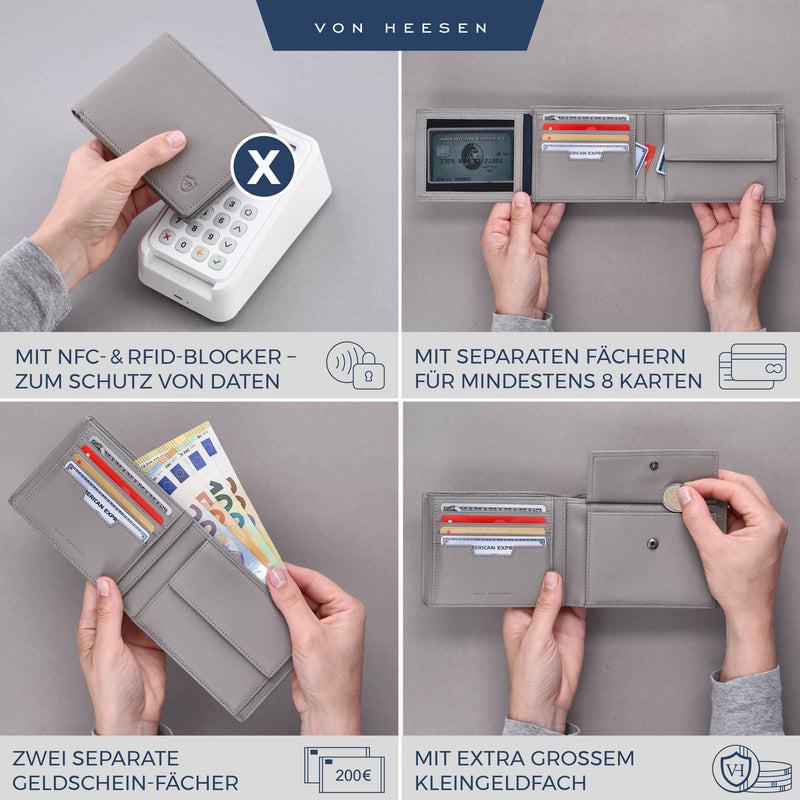 Geldbörse mit RFID-Schutz und 13 Kartenfächer