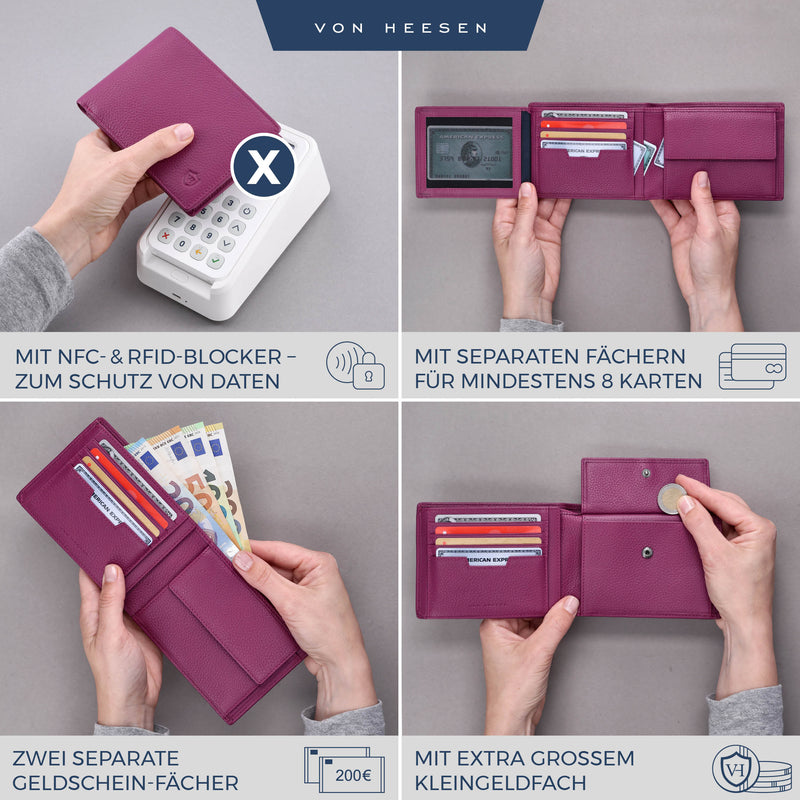 Geldbörse mit RFID-Schutz und 13 Kartenfächer