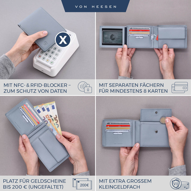 Geldbörse mit RFID-Schutz und 13 Kartenfächer