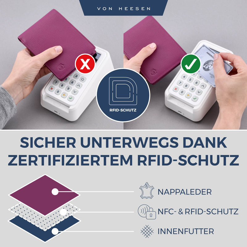Geldbörse mit RFID-Schutz und 13 Kartenfächer