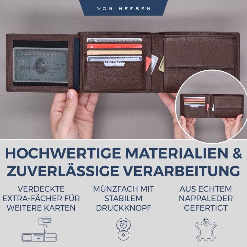 Geldbörse mit RFID-Schutz und 13 Kartenfächer