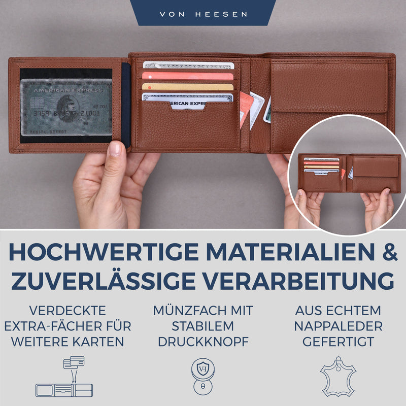 Geldbörse mit RFID-Schutz und 13 Kartenfächer