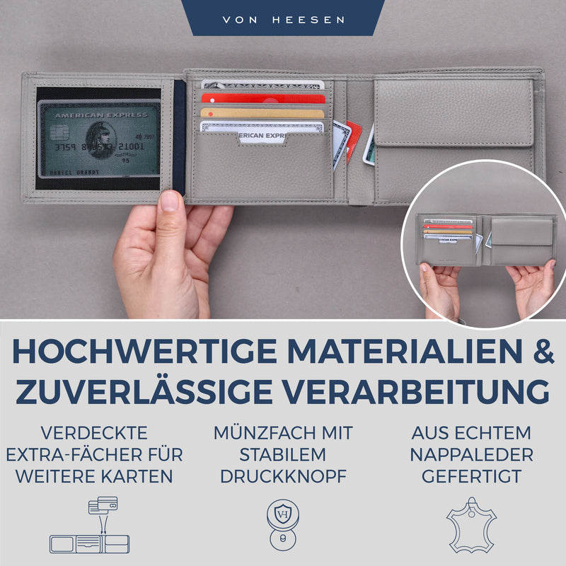 Geldbörse mit RFID-Schutz und 13 Kartenfächer