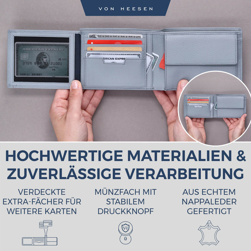 Geldbörse mit RFID-Schutz und 13 Kartenfächer