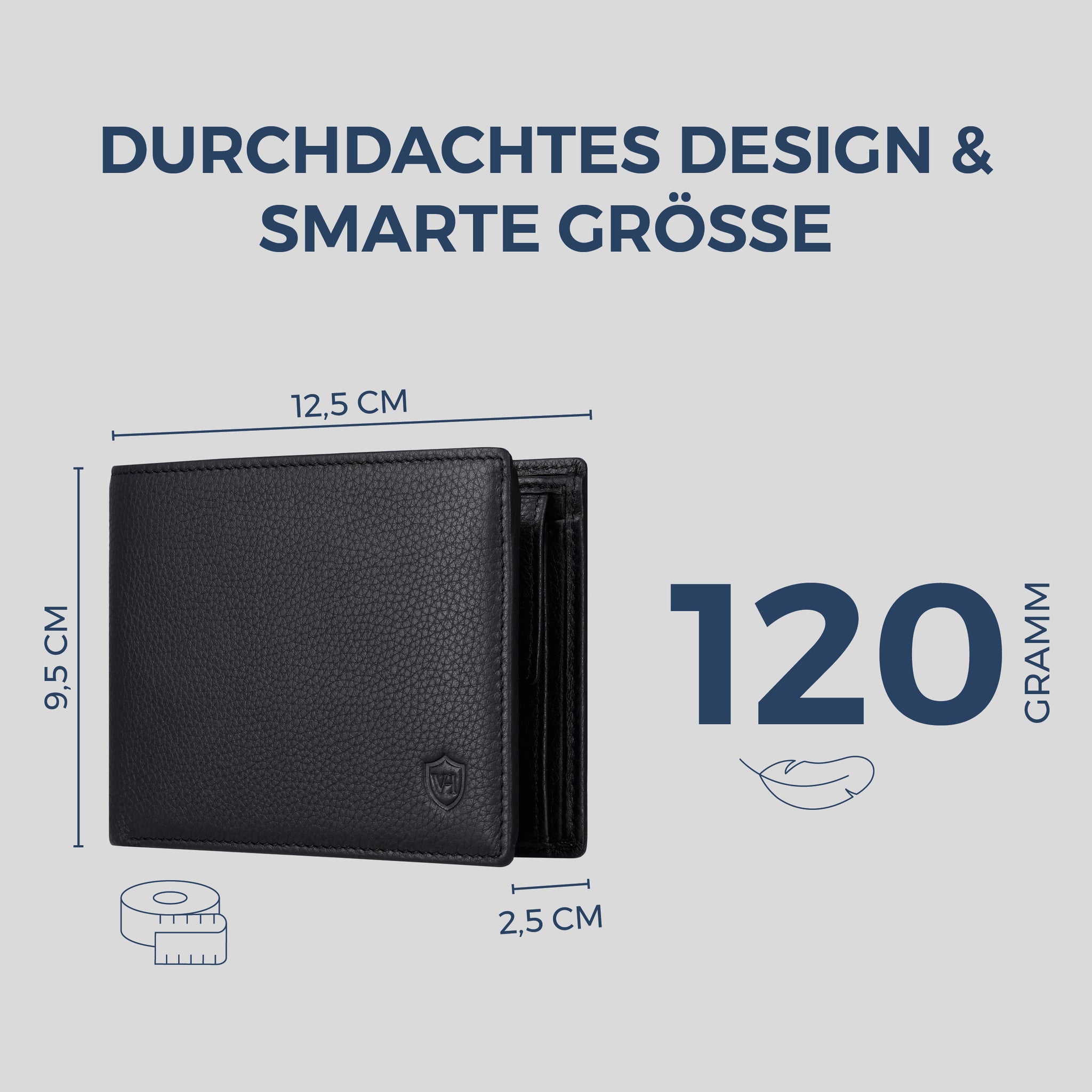 Geldbörse mit RFID-Schutz & 13 Kartenfächer (Genarbt)