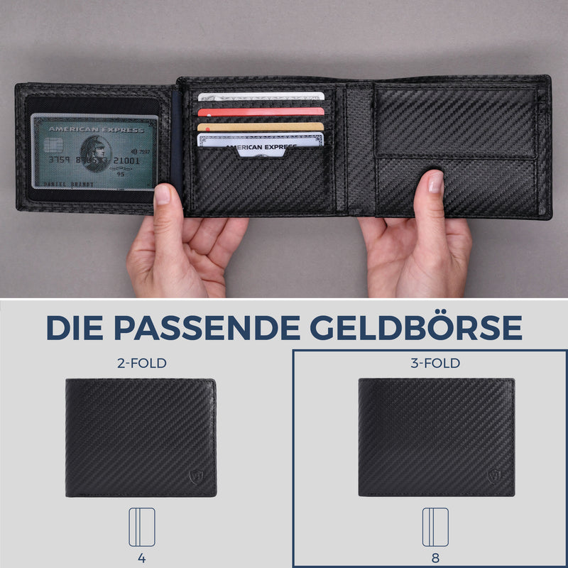 Geldbörse mit RFID-Schutz und 13 Kartenfächer