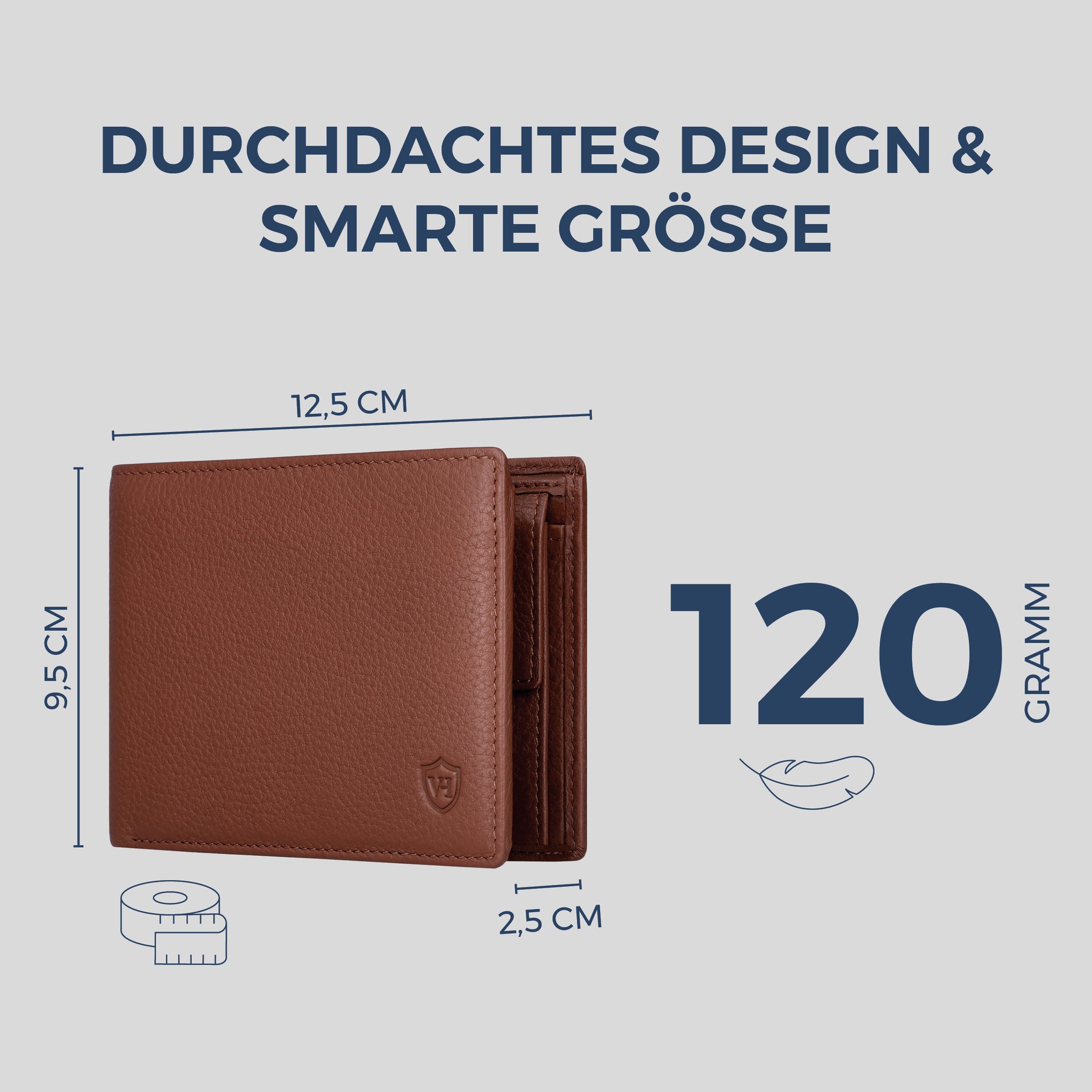 Geldbörse mit RFID-Schutz & 13 Kartenfächer (Genarbt)