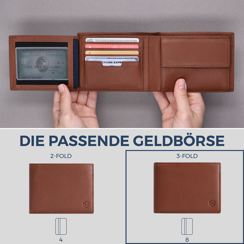 Geldbörse mit RFID-Schutz und 13 Kartenfächer
